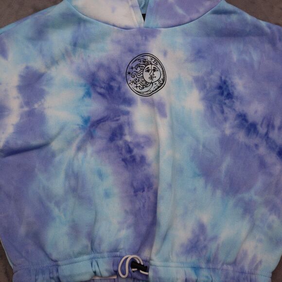Faded Rose Sweatshirt Womens Multicolor Long Sleeve Tie Dye Drawstring Hoodie - Picture 11 of 16